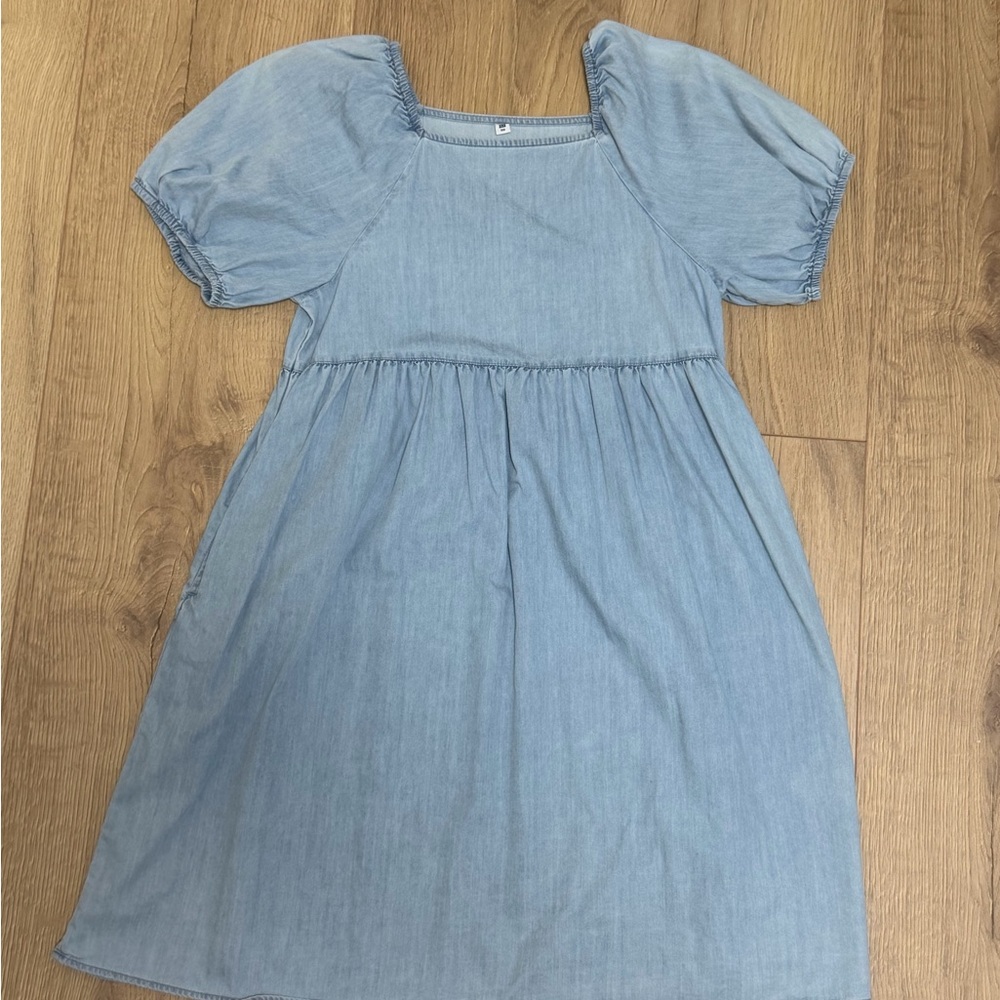 Babydoll Light Blue Puff Sleeve Dress - fits ladies XS/S.